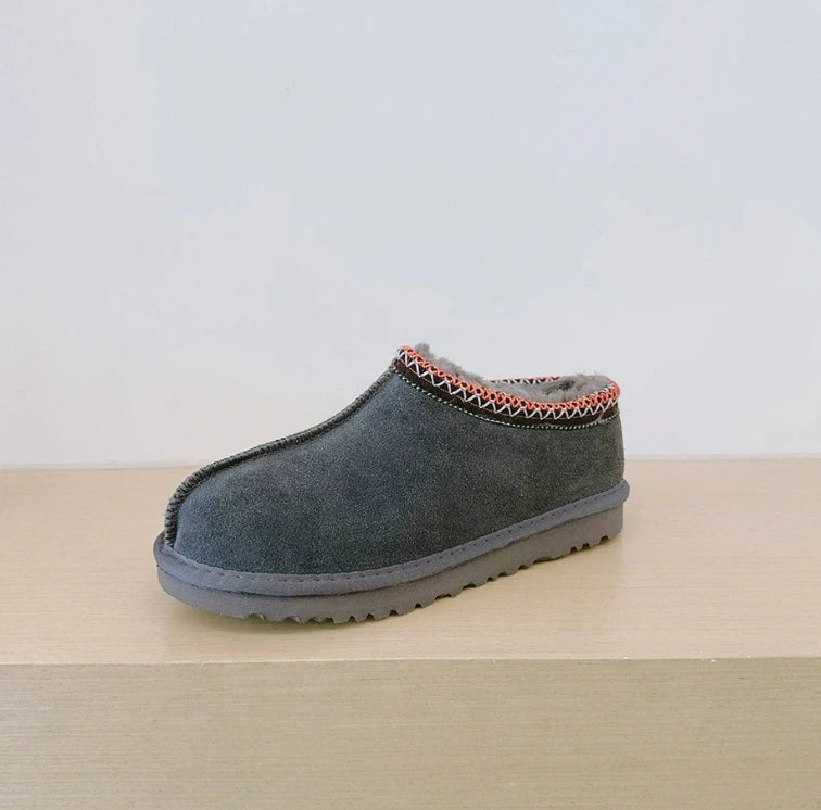 Lou - Suede Fur Slipper - Grey