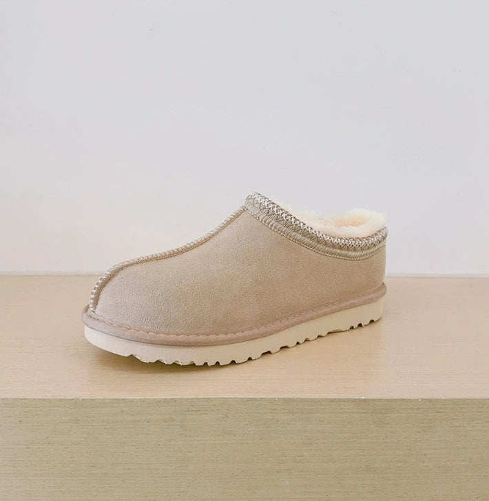 Lou - Suede Fur Slipper - Beige