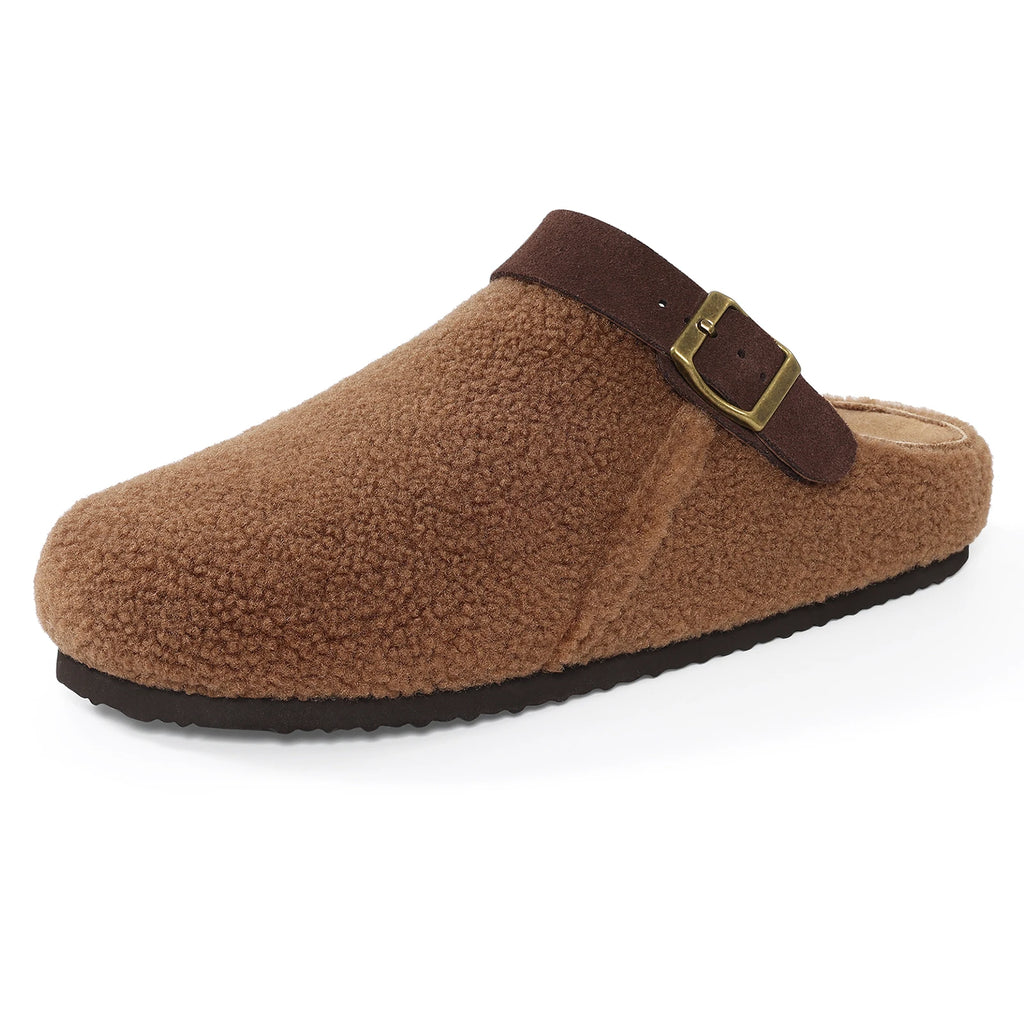 Mara - Fuzzy Suede Clog - Brown