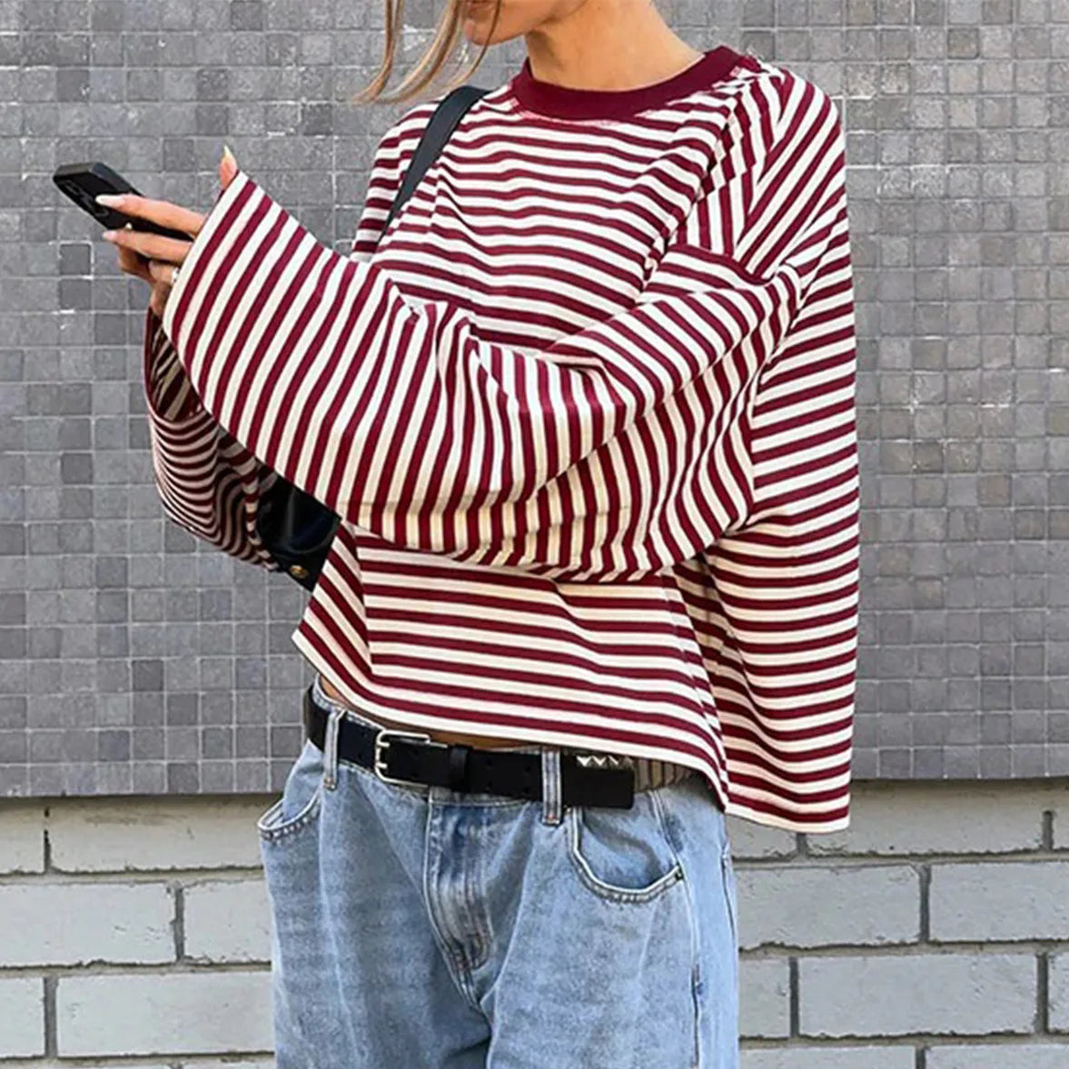 Romy - Striped Oversized Top