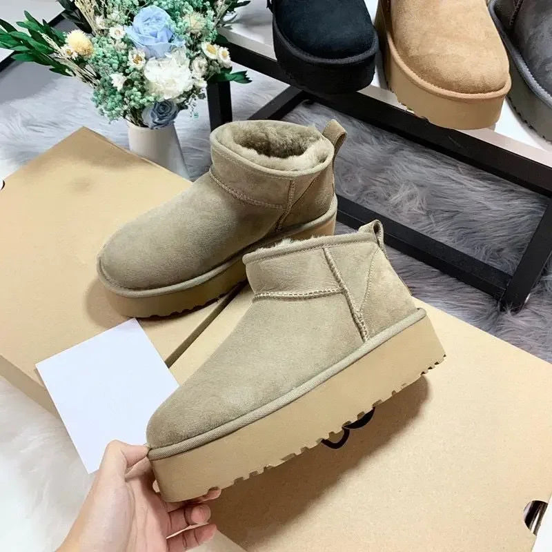 Noor - Platform Ultra Mini Boot - Beige